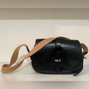 RARE Pre-Date; Over & Under, Black Brindle Leather, Dooney & Bourke